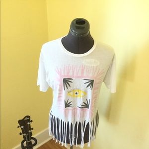Ours Gallery Fringe Upcycled T Shirt, Sz M